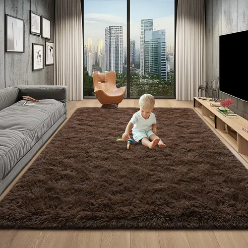 Vista 28 de Foxmas Alfombras de Área Suaves y Esponjosas para Dormitorio, Habitación de los Niños, Alfombra de Guardería de Felpa Peluda, Alfombras Peludas