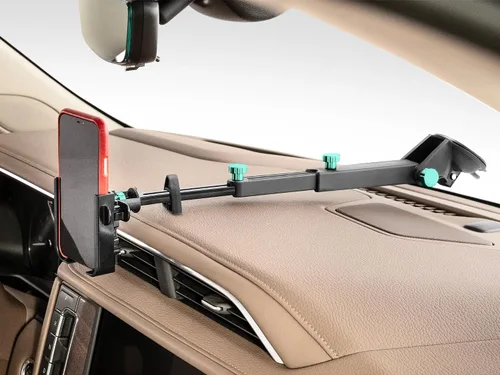 Vista 27 de WeatherTech WindshieldFone con extensión - Soporte universal para teléfono de coche montado en el parabrisas - Perillas billet negras