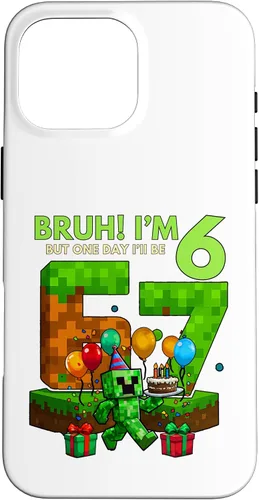 Vista 19 de Bruh I'm 6 But One-Day I'll Be 67 Retro 6th Birthday Kids Case for iPhone 17