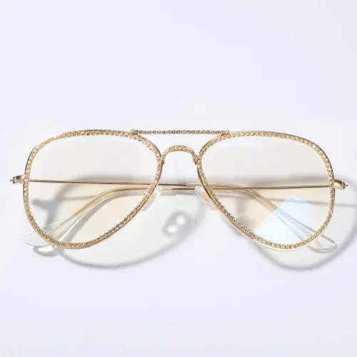 Vista 7 de Moca Jewelry - Gafas de hip hop con diamantes de imitación de diamantes de imitación con marco de metal de cristal para hombres y mujeres