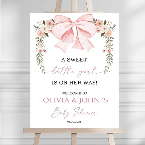Vista 4 de Baby in Bloom Baby Shower Welcome Sign, Personalized Floral Baby Shower Sign, Custom Girl Babies Shower Entrance Sign Board, Baby Shower Party