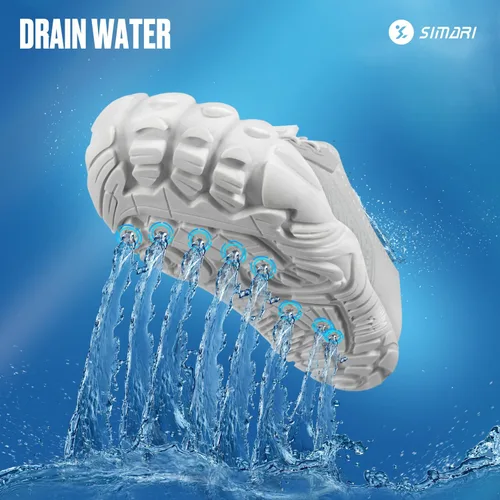 Vista 5 de Simari Zapatos de agua para mujer, hombre, natación, playa, piscina, deportes acuáticos, secado rápido, estilo descalzo, buceo, surf y caminar