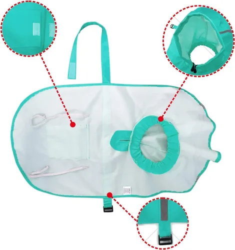 Vista 3 de Mikayoo - Impermeable ajustable para perros, poncho a prueba de agua, ropa ligera para lluvia con capucha y tira reflejante