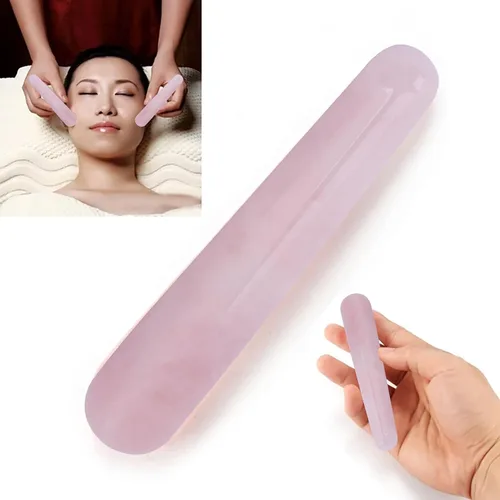 Vista 5 de Varita de masaje de piedra, varita de masaje de cristal, 3.93 pulgadas de cuarzo natural, varita de masaje facial, herramienta de masaje de palo