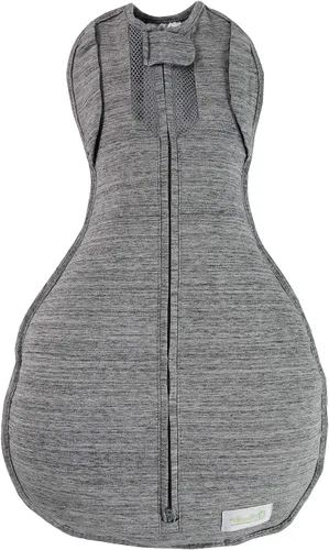Vista 4 de Saco manta Woombie para bebés, con ventilación, color gris Gris crepúsculo/jaspeado con ventilación