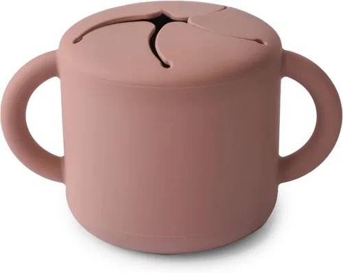 Vista 26 de mushie - Taza para merienda de silicona Contenedor de alimentos a prueba de derrames para niños pequeños y bebés (Abejas)