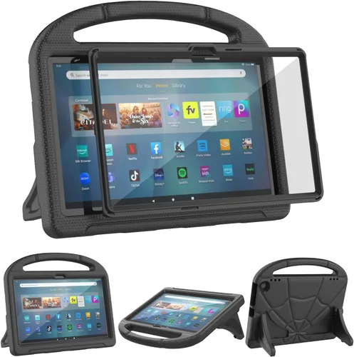 Vista 14 de Funda para tablet Amazon Fire Max 11 para niños (13ª generación, versión 2023), ligera, a prueba de golpes, con asa y soporte para tablet Kindle Azul