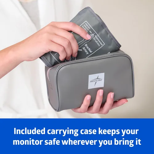 Vista 4 de Monitor de Presión Arterial Bluetooth Medline, Brazalete Universal para Parte Superior del Brazo, Pantalla LCD Digital, Integración con Aplicación