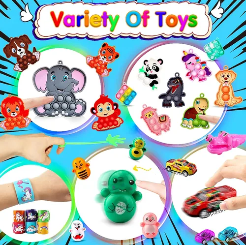 Vista 4 de KissFuture 1000 piezas de recuerdos de fiesta para niños, juguetes sensoriales a granel, caja del tesoro de premios para aula, regalos