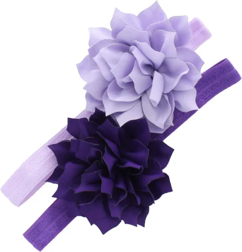 Vista 16 de Diademas de flores de pétalos para bebés y niñas, par elástico para niños pequeños