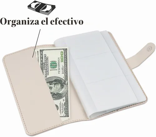 Vista 2 de lizimandu Libro Tarjetero para Tarjetas de Visita, Estuche Libro de Tarjetas de Visita de Cuero PU, Carpeta Organizadora para Tarjetas de 1-beige