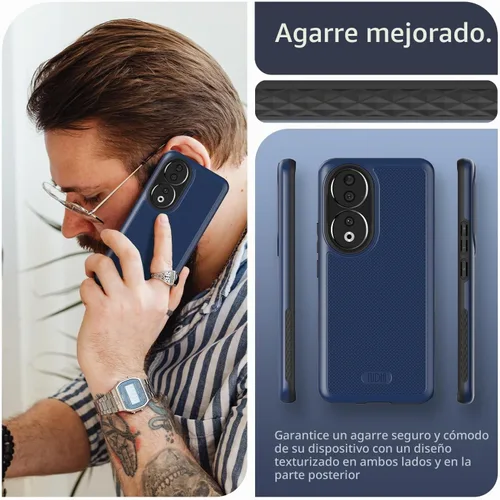 Vista 4 de TUDIA DualShield Grip - Funda protectora compatible con Honor 90, de doble capa, a prueba de golpes, delgada, de grado militar, antideslizante, Azul