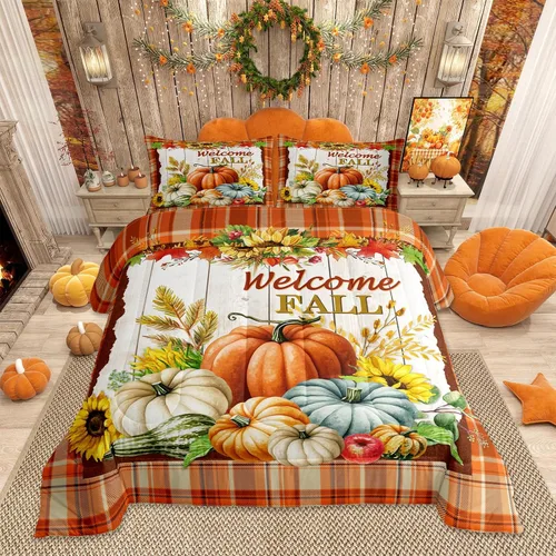 Vista 34 de Lindo juego de edredón de murciélago tamaño Queen con diseño de animales de Feliz Halloween, 3 piezas para decoración de habitación de niños
