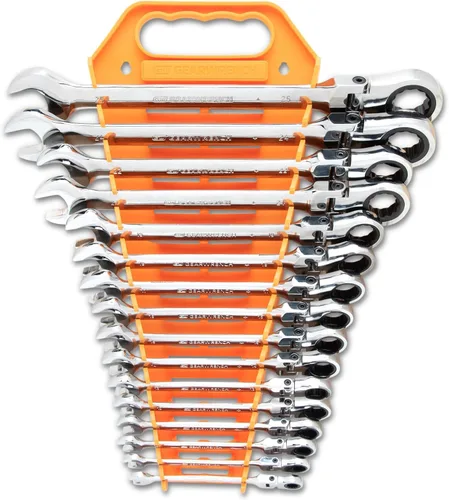 Vista 7 de GEARWRENCH Juego de llaves combinadas de trinquete con cabezal flexible de 7 piezas, 12 puntos, SAE - 9700