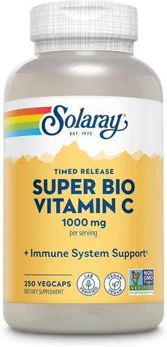 Vista 7 de Solaray Vitamina C tamponada Super Bio de 1000 mg, vitamina C de liberación temporal de dos etapas con bioflavonoides, suplemento de apoyo