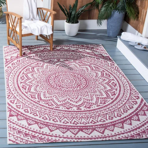 Vista 42 de SAFAVIEH Alfombra lavable al aire libre Courtyard Collection - 2'3" x 5', marfil y verde, no desprende pelusa y fácil limpieza, ideal para patio