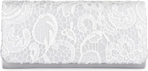 Vista 9 de Bolsos de mano para mujer, bolso de mano floral de encaje para boda, bolso de noche