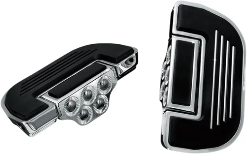 Vista 4 de Kuryakyn 4357 Componente de Control de Pie para Motocicleta: Plataformas Plegables Estriadas para Estriberas de Conductor o Pasajero, Negro Rugoso