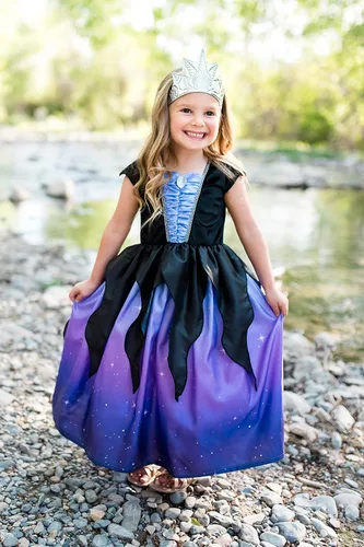 Vista 2 de Little Adventures Disfraz de bruja marina con corona suave