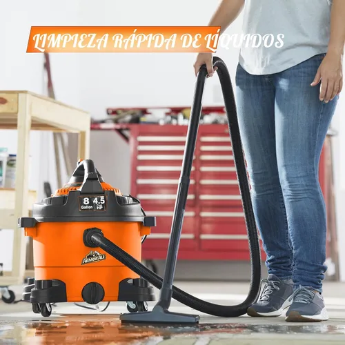 Vista 6 de Armor All VBV809 0901 - Aspiradora húmeda/seca de 8 galones y 4.5 HP con soplador desmontable, naranja
