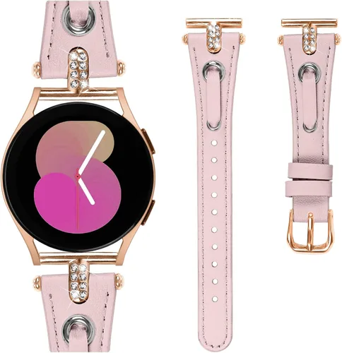 Vista 21 de DEALELE Correas compatibles con Samsung Galaxy Watch 6/6 Classic / 5/5 Pro / 4/4 Classic/Galaxy 3 1.614 in / Active 2, correa de repuesto de cuero