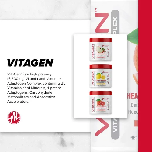 Vista 3 de Metabolic Nutrition Vitagen, Complejo Adaptógeno Vitaminado, 8.47 oz, Solución de Salud y Bienestar (Sidra de Manzana)