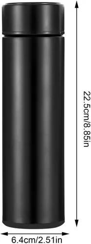Vista 5 de Botella de agua con pantalla LED de temperatura, botella de agua aislada al vacío de doble pared, taza deportiva de acero inoxidable, botella