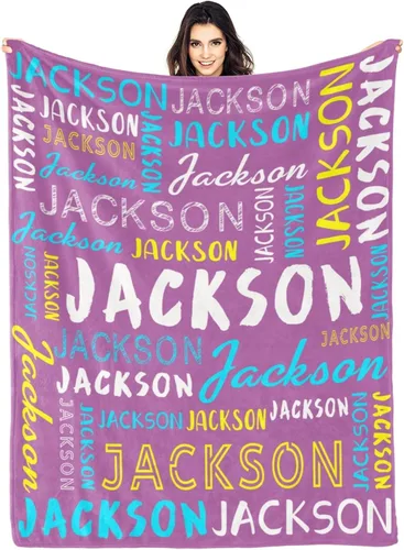 Vista 29 de Manta personalizada con nombre, manta personalizada con nombre y texto para adultos, niños, cumpleaños, Navidad, Día de la Madre, Padre, Día de San