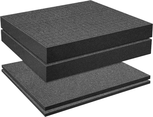 Vista 8 de DECOHS 4 piezas de inserto de espuma Pick and Pluck - Lámina de espuma en forma de cubo pre-perforada de 12 x 12 x 2 pulgadas con fondo para cajas