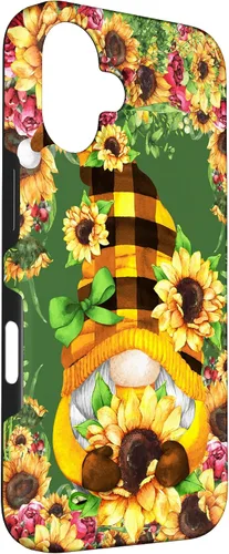 Vista 3 de iPhone 16 Unique Summer Gnome For Hippie With Cute Sunflower Gnomie Case
