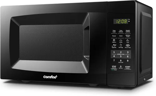 Vista 5 de BLACK+DECKER BCRK25B - Refrigerador compacto Energy Star de una sola puerta con congelador, 2.5 pies cúbicos, negro y horno microondas COMFEE