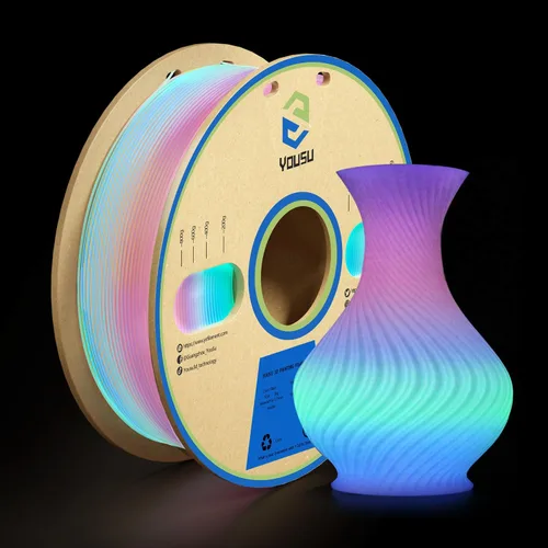Vista 13 de Yousu Seda de Doble Color Filamento PLA para 3D Impresora Filamento Coextrusión PLA Multicolor Filamento PLA 1.75mm (± 0.03 mm) Compatible