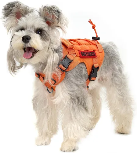 Vista 13 de OneTigris - Arnés táctico para perros pequeños, chaleco de servicio sin tirones para perros pequeños