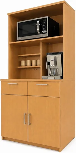 Vista 13 de BREAKtime Armario para microondas con almacenamiento de base de 2 puertas, gabinete de oficina comercial, totalmente montado, 72 pulgadas de ancho x