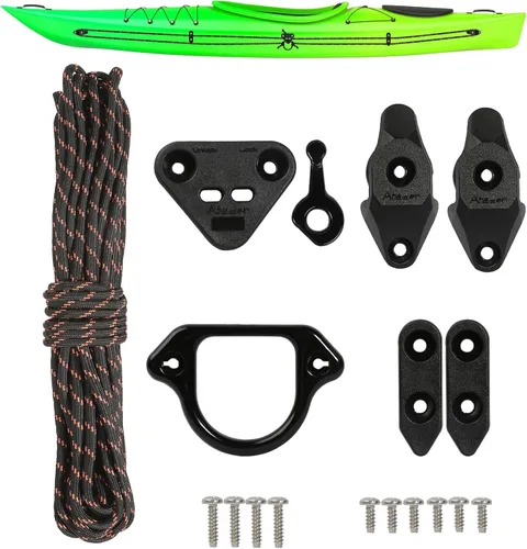 Vista 8 de Kit de carro de anclaje para kayak, sistema de carro de anclaje para canoa de kayak