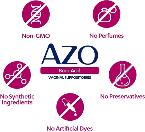 Vista 7 de AZO Supositorios de ácido bórico para mujeres, ayudan a apoyar el control de olores y equilibrar el pH vaginal con ácido bórico clínicamente