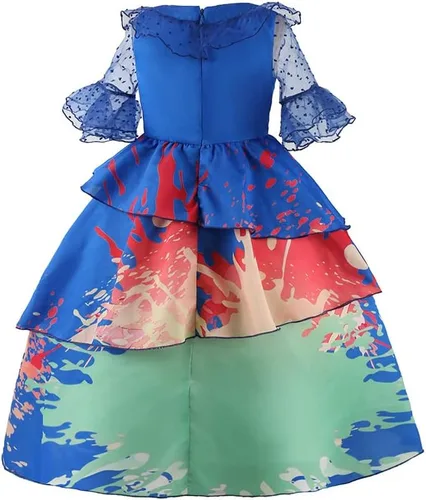 Vista 2 de Mirabel Costume Dress For Girls Isabela Madrigal Princess Cosplay Halloween Dress Up