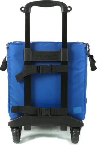 Vista 5 de Columbia Crater Peak - Hielera con ruedas, enfriador con ruedas para 50 latas, enfriador plegable azul con aislamiento de súper espuma y carrito