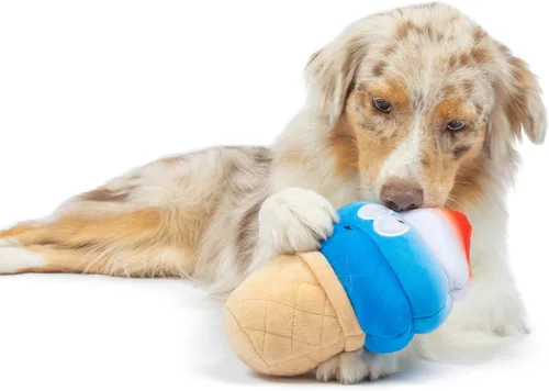 Vista 5 de Huxley & Kent para perros Fro-Yo Pawtriot Cono (pequeño) Juguete divertido para perros Juguete de felpa para perros con chirriante Regalo