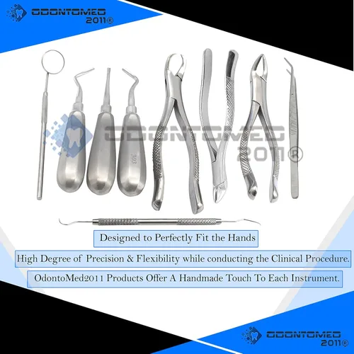 Vista 9 de OdontoMed2011® Juego de elevadores de fórceps de extracción dental básica de 9 piezas EX-346