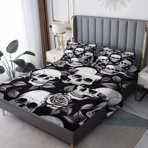 Vista 30 de Sábanas japonesas tamaño Queen – Sábanas de cama de estilo asiático, microfibra suave, bolsillo profundo, sábanas y fundas de almohada estampadas