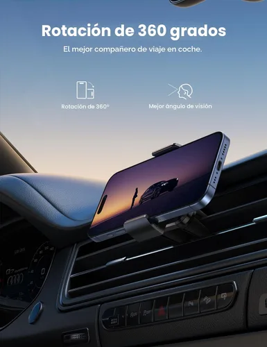 Vista 3 de Lamicall Soporte para Teléfono de Ventilación de Coche - Soporte de Clip para Rejilla de Ventilación, Base Universal Manos Libres Compatible