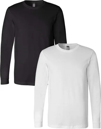 Vista 19 de Canvas Filmore 3501 - Camiseta de 4.2 onzas para hombre manga larga (1) Ceniza + (1) Jaspeado atlético