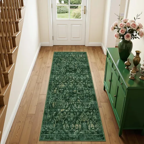 Vista 31 de Alfombra de área pequeña de 2 x 3 pulgadas, color beige, para entrada, baño, cocina, antideslizante, de pelo bajo, lavable, moderna alfombra bohemia