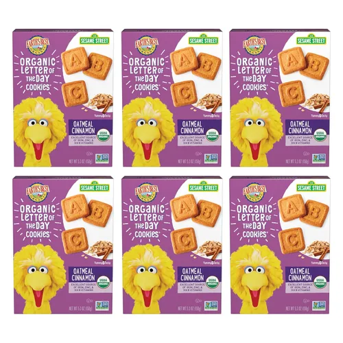Vista 9 de Earth's Best Galletas orgánicas de la letra del día para niños de 2 años en adelante, sabor a canela y avena, caja de 5.3 onzas