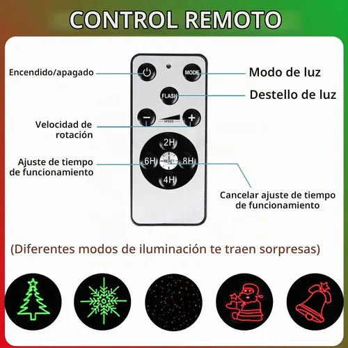 Vista 7 de Proyector de luces láser de Navidad para exteriores: impermeable al aire libre decoraciones de Navidad luz láser, luces de Navidad de proyección