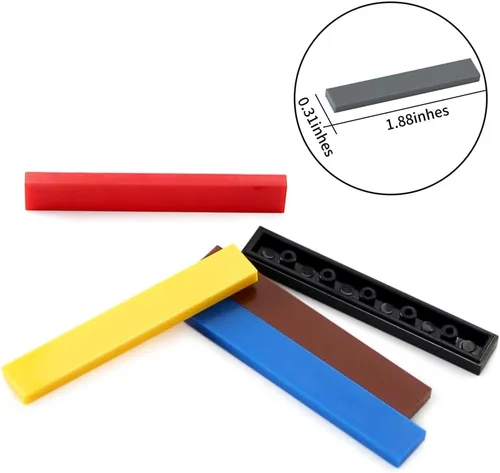 Vista 3 de 1 x 6 azulejos × 280 piezas y piezas de ladrillos planos, bloques de construcción multicolores a granel para suelo de pared de superficie lisa
