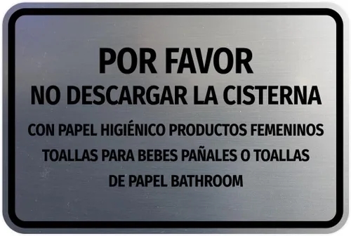 Vista 13 de Signs ByLITA Classic Framed Por favor No Descargar la Cisterna Con Papel higiénico Productos Femeninos Toallas Para Bebes Pañales o Toallas De Papel