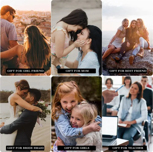 Vista 6 de Parima Regalos de Navidad para mujeres, adolescentes y niñas, para rellenar calcetines, organizador de joyas de viaje, caja de joyería pequeña