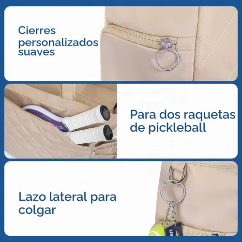 Vista 6 de KAVIGOR Bolsa de tenis con compartimento para zapatos - Bolsa extragrande acolchada para pickleball con capacidad para 2-4 raquetas, resistente al